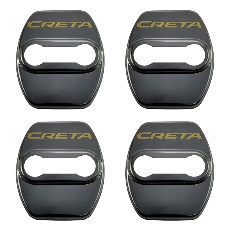 Car Door Lock Cover 4PCS Car Door Lock cover Protect Buckle Cover Latch Stop Anti Rust For Hyundai creta sticker