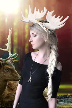 

Christmas Hairpin, Deer Angle Headband, 3D Elegant Personality Adult Kids Gift White Hair Accessory