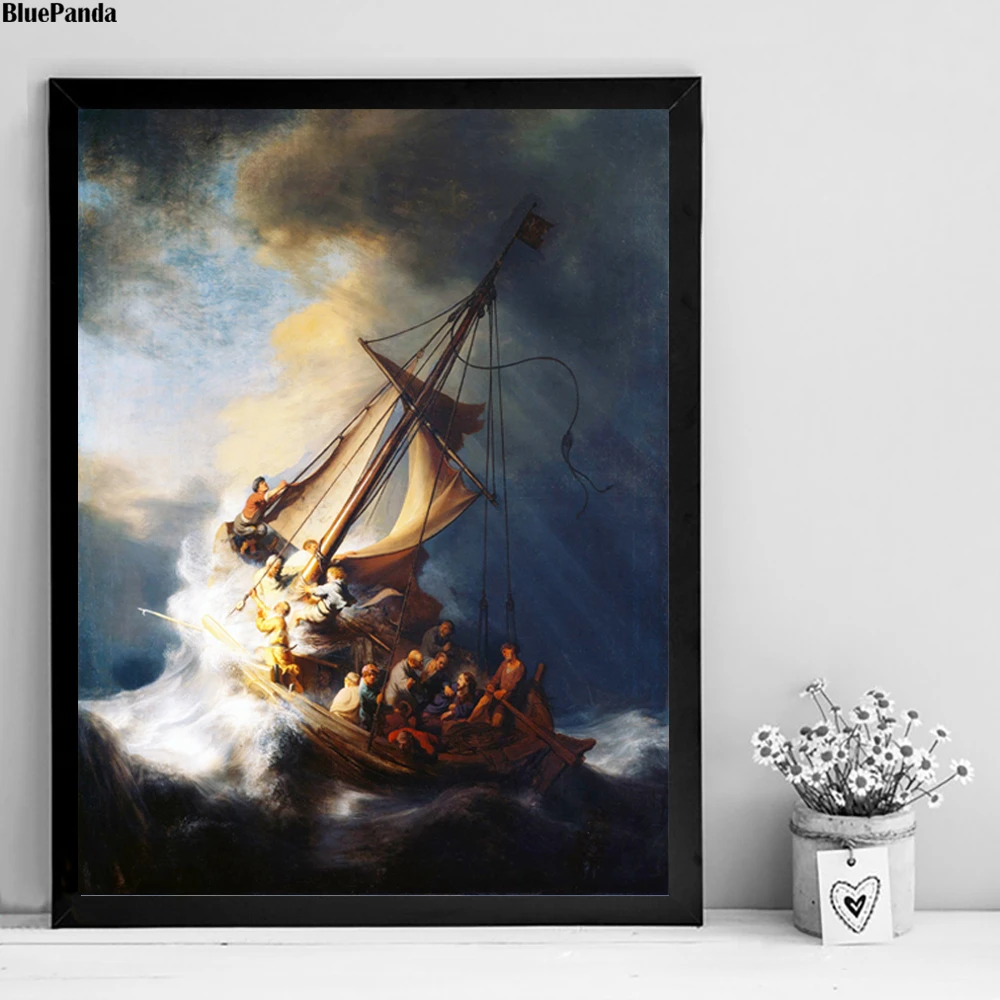 The Storm On Sea Of Galilee Vintage Poster Minimalist Art Canvas Print Wall Picture Modern Home Room Decoration | Дом и сад