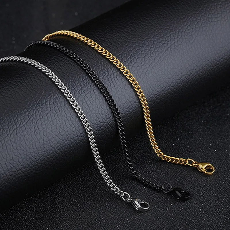 

Link Choker Chain Necklace Classic Pendants Stainless Steel Male Female Necklace Jewelry Suspension Elegant Chain Man Necklace