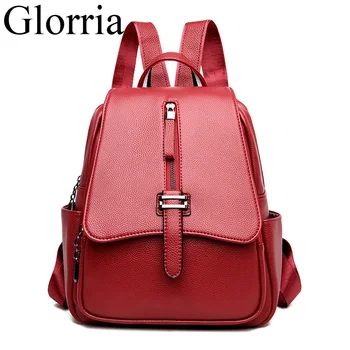 

High Quality 3-in-1 Female Backpack women Leather Zipper Backpack Chest Bag Large Capacity School Bag Travel Mochila