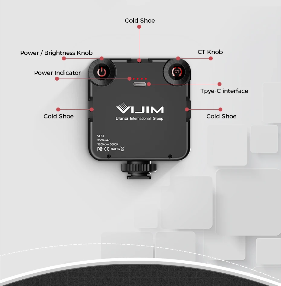 Ulanzi VL81 VL200 3200k-5600K Dimmable Mini LED Video Light for Smartphone SLR