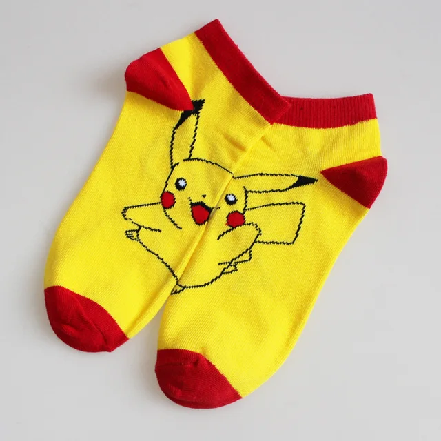 Cute Pokemon Pikachu Figure Cotton Socks Pokemon Squirtle Charmander Bulbasaur Anime Cosplay Men Women Ankle Cotton Socks Plum