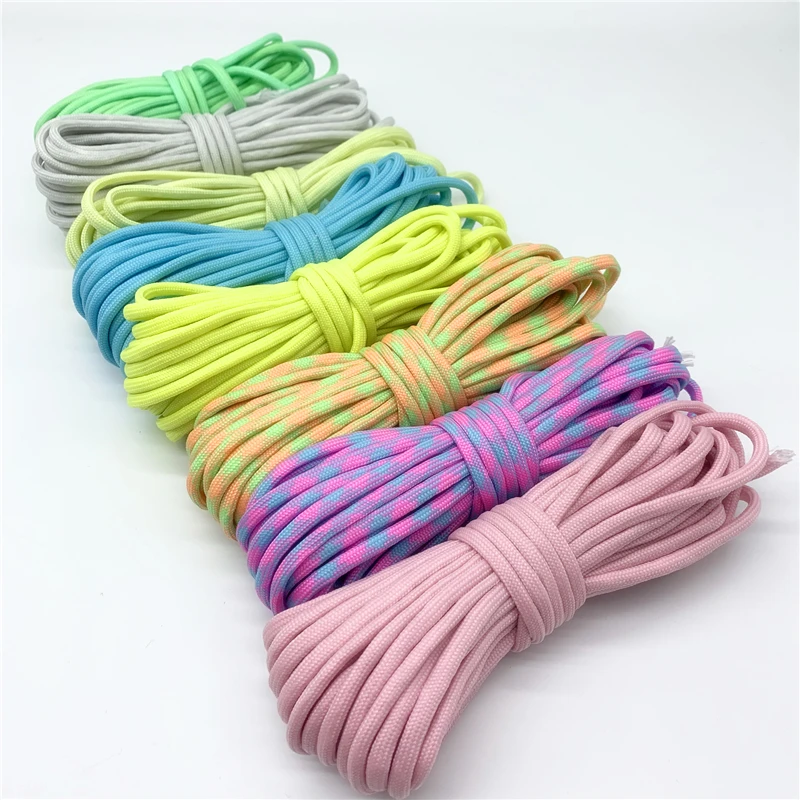 5Yards 4mm Luminous Parachute Cord Rope Lanyard Rope Mil Spec Type One Strand Climbing Camping Survival Equipment nylon cord leather cord cotton rope jute rope macrame cord nylon rope waxed cord faux suede cord polyester rope silk rope