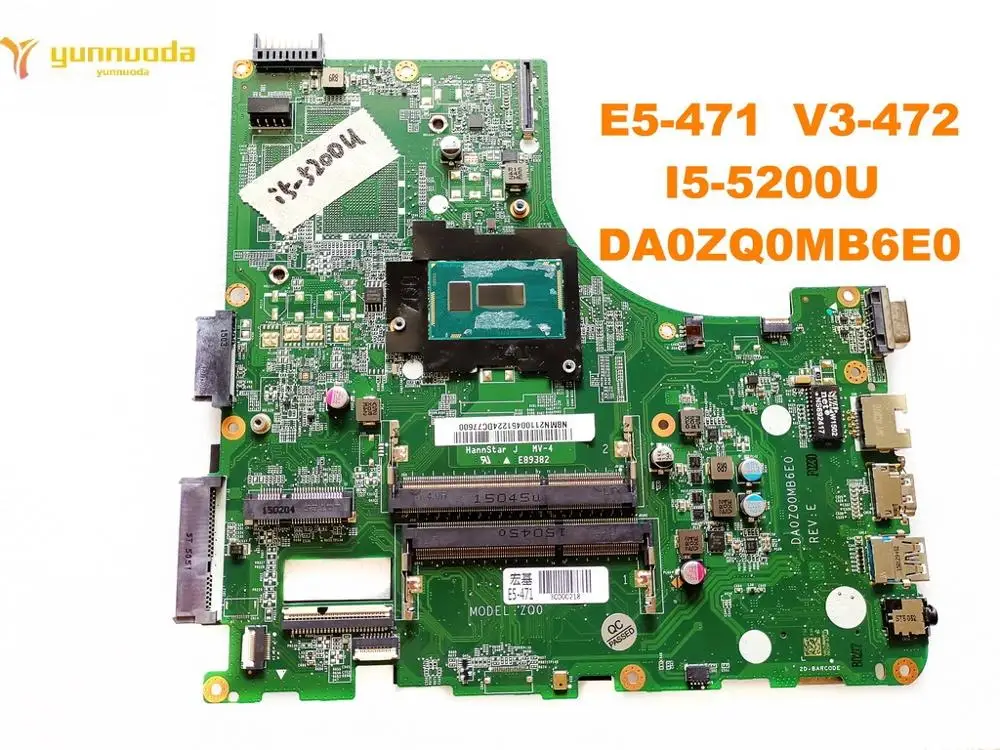 lower price  Original for ACER E5-471 V3-472P laptop motherboard E5-471 V3-472 I5-5200U DA0ZQ0MB6E0 tested good 