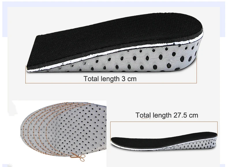 1 пара, Дышащие стельки из пены с эффектом памяти, удобные, EVA, увеличивающие рост, вставка на пятке для мужчин и женщин, увеличивающие рост стельки