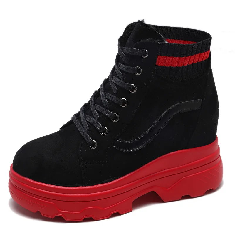 

Big Sale Martin Boots Female 2019 New Autumn Thick Bottom Increased Student Muffin with Round Head Boots
