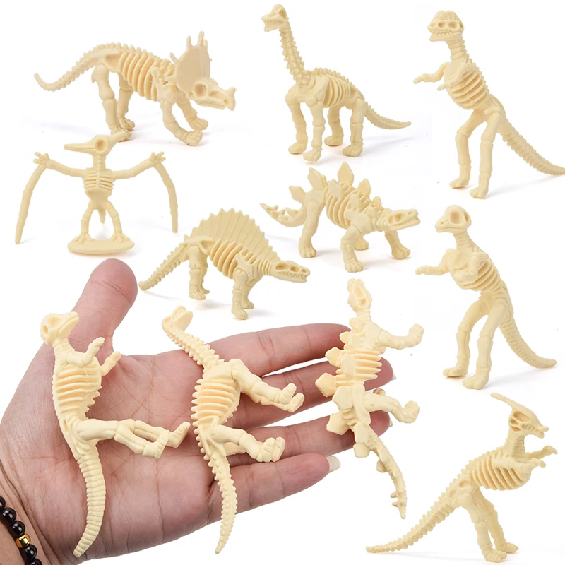 12 Uds. De dinosaurios de simulación, esqueleto, fósiles, puzle, juguetes cognitivos, regalos de Navidad para niños