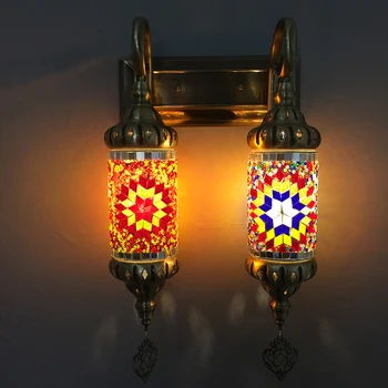 

Mediterranean Mosaic Turkish Lamp Wall Sconces Light Fixtures for Bar Coffee Bohemia Retro Loft Industrial Home Decor Luminarias