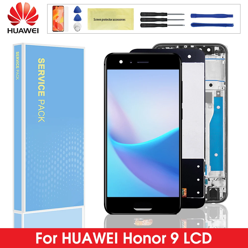 

Original LCD For Honor 9 LCD Display Touch Screen Digitizer with Frame For Huawei Honor9 LCD Display STF-L09 STF-AL10 STF-AL00