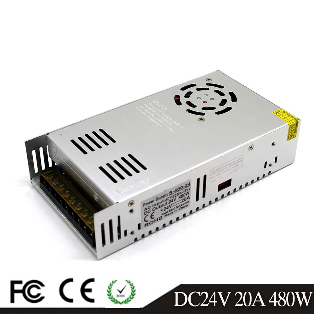 24V 20A 480w Led Power Supply Driver Transformer AC110V 220V To DC24V Adapter for Strip Lamp Light CNC CCTV Stepper | Обустройство