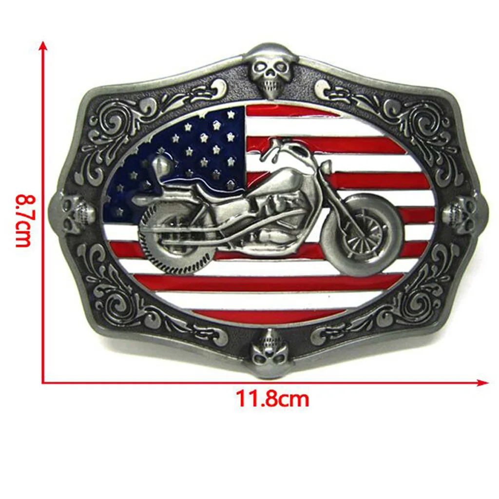 Vintage American Flag Heavy Metal Motorcycle Biker Rider Belt Buckle for Men