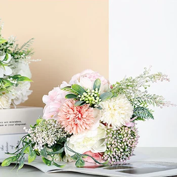 

INS Style Artificial Rose Flower Fake Flowers Bridal Bouquet Wedding Holding Flowers Simulation Hydrangea Flower Home Decor