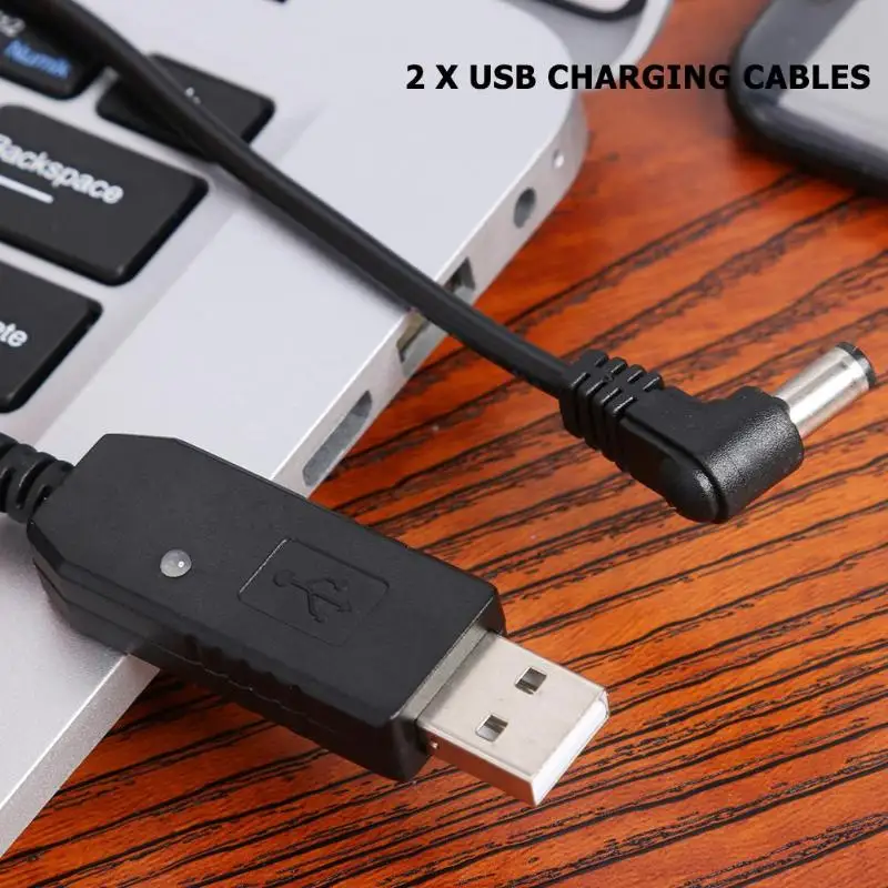 2 шт. кабели для зарядного устройства USB 5V до 10V практические прочный со светодиодным индикатором светильник для BaoFeng UV-5R UV-82 UV-8D радио аксессуары