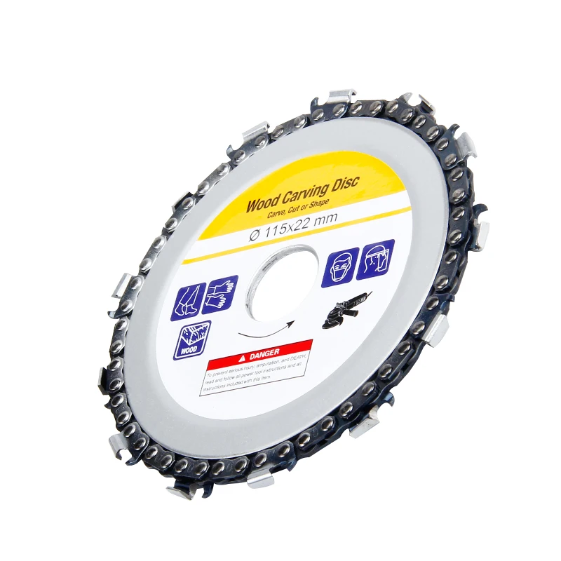 

FGHGF 4.5 Inch 115mm 13 Tooth TCT Grinding Chain Disc Fine Abrasive Cut Chain Wood Carving Disc for 110/115mm Angle Grinder