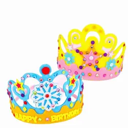 Couronne en papier créatif à paillettes, fleurs, motif d'étoile, jouets pour enfants, artisanat, décorations de fête artistique pour la maternelle 