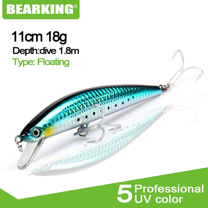 

Bearking 1PC 11cm 18g Hard Fishing Lure Crank Bait dive 1.8m Lake River Fishing Wobblers Carp Fishing Baits different colors