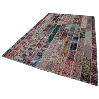

203x307 Cm Red Handmade Modern Patchwork Rug-7x10 Ft