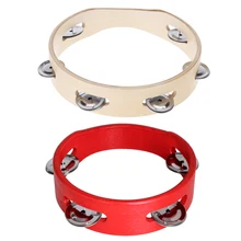 Дети 8 дюймов/6 дюймов ручной деревянный Безголовый бубен колокольчик с металлическим детская развивающая музыкальная игрушка для вечерние танцевальные игры