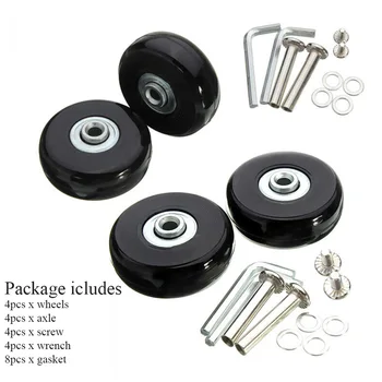 

4pcs Screw With Repair Tool Travel Mute Flexible Silent Luggage Wheel Solid Suitcase Universal Replacement Roller Accessories