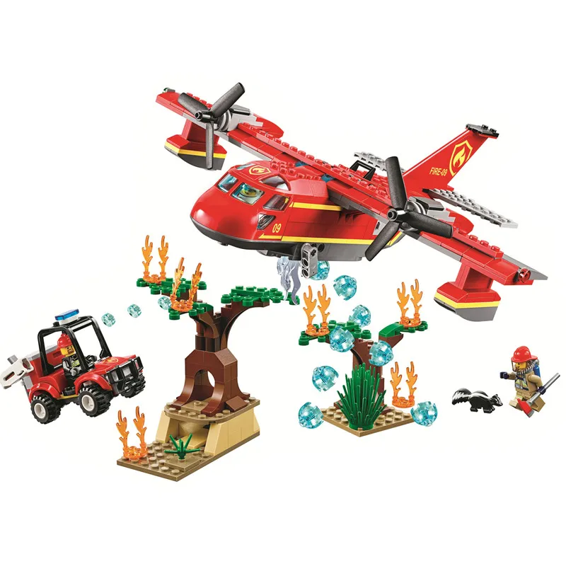 

City Fire Plane Rescue Police Building Blocks Kit Bricks Classic Model Kids Toys For Children Gift