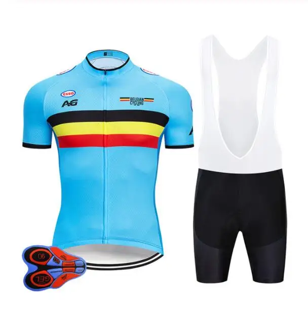 2019 Pro Belgium Cycling Jerseys Set 9D Pad Bike Wear Ropa Ciclismo Mens Summer Quick Dry Bicycle Clothes Short Maillot Culotte | Спорт и