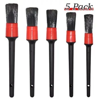 

9Pcs Car Brush Cleaning Natural Boar Hair Brushes Auto Detail Tools Wheels Dashboard Car Detailing Brush Cleaning Tool