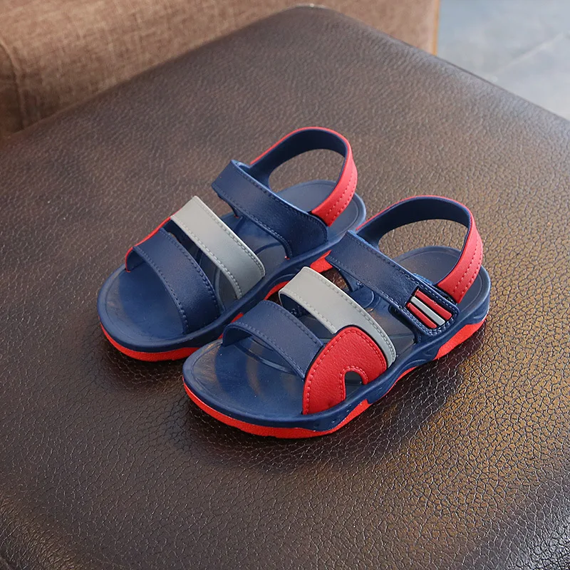 Children Sandals Kids Sandals Beach Shoes Kids Shoes Summer Boys Flat Beach Sports Casual Student Leather Soft Non-slip