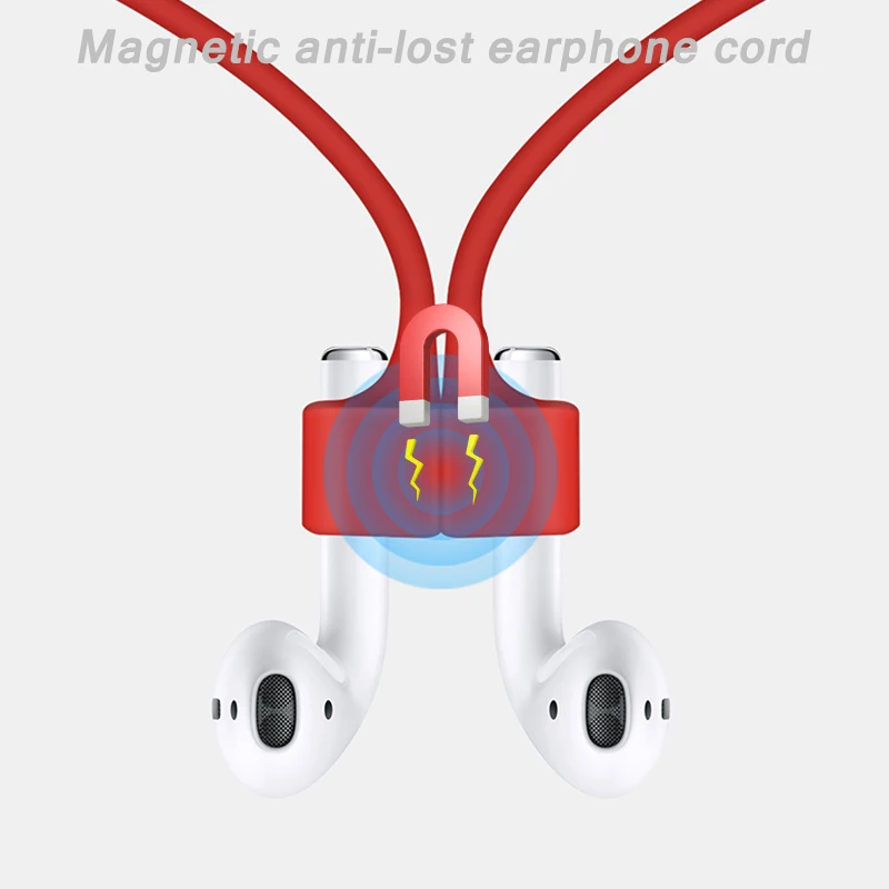 Магнитный беспроводной шнур для наушников для AirPods Pro, силиконовый ремешок для AirPods 1 2, держатель для кабеля