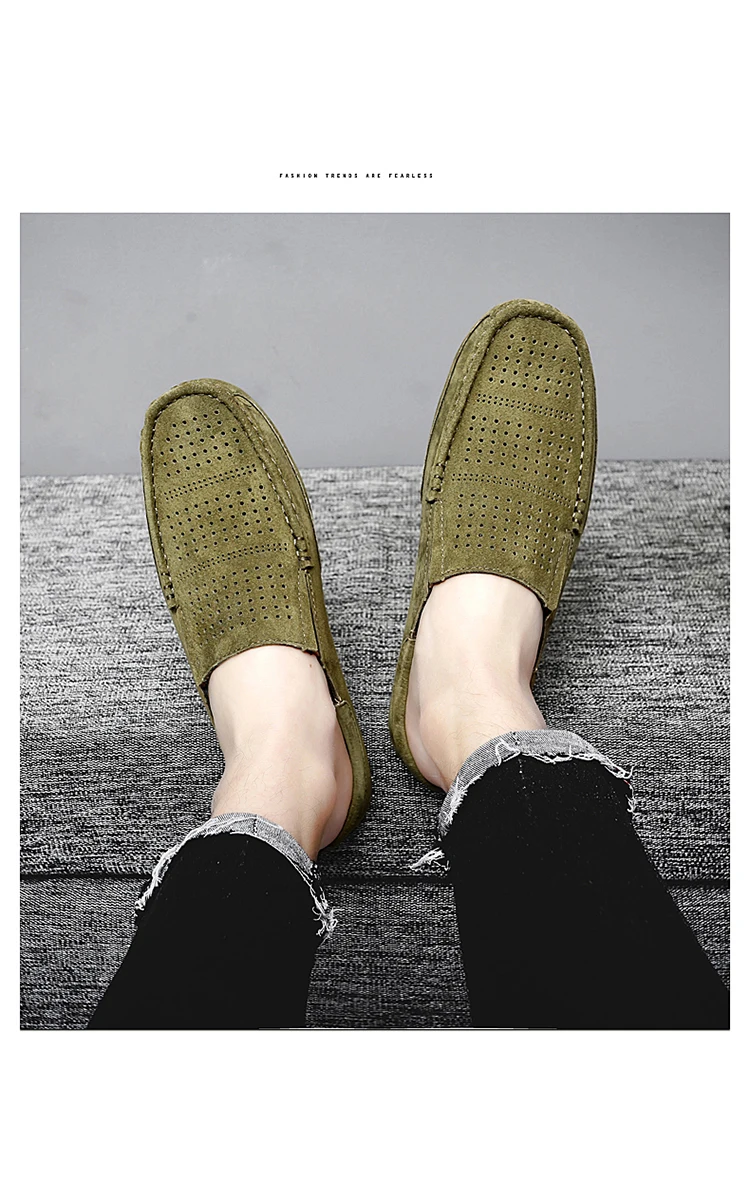 Man Summer Fashion Pig Skin Casual Half Shoe Male Breathable Soft Backless Half Loafers Hombre Open Back Leather Comfy Mocassins