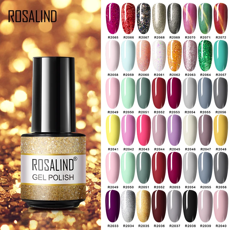 ROSALIND Nail Art 7ML Gel Polish 80 Color For Manicure Design UV Nail Polish Gel Lacquer Soak Off Semi Permanent Gel Nail Polish