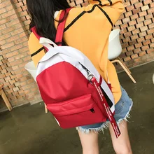 Школьная сумка студенческий корейский стиль кампус Harajuku Ulzzang крутой рюкзак контрастный цвет тренд Универсальный Холщовый Рюкзак