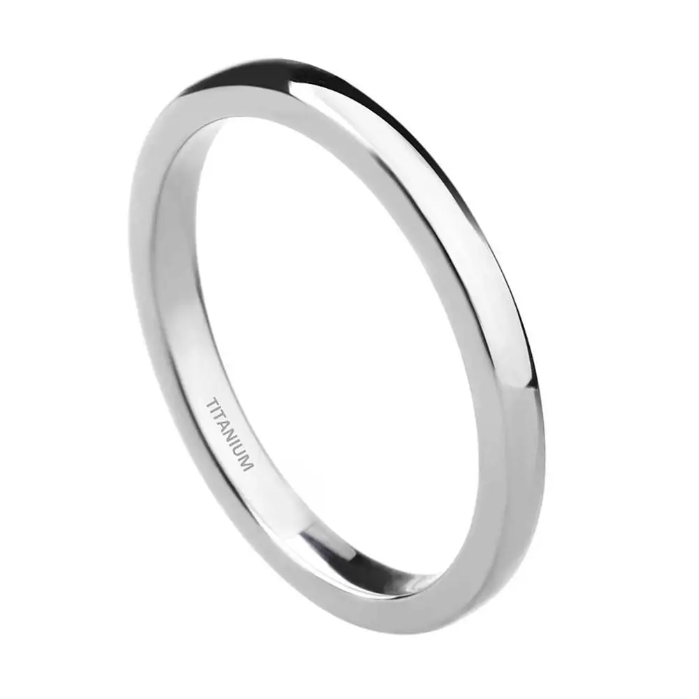 Elegant Blue Titanium Slim Band for Women and Men - Fashion Jewelry Ring