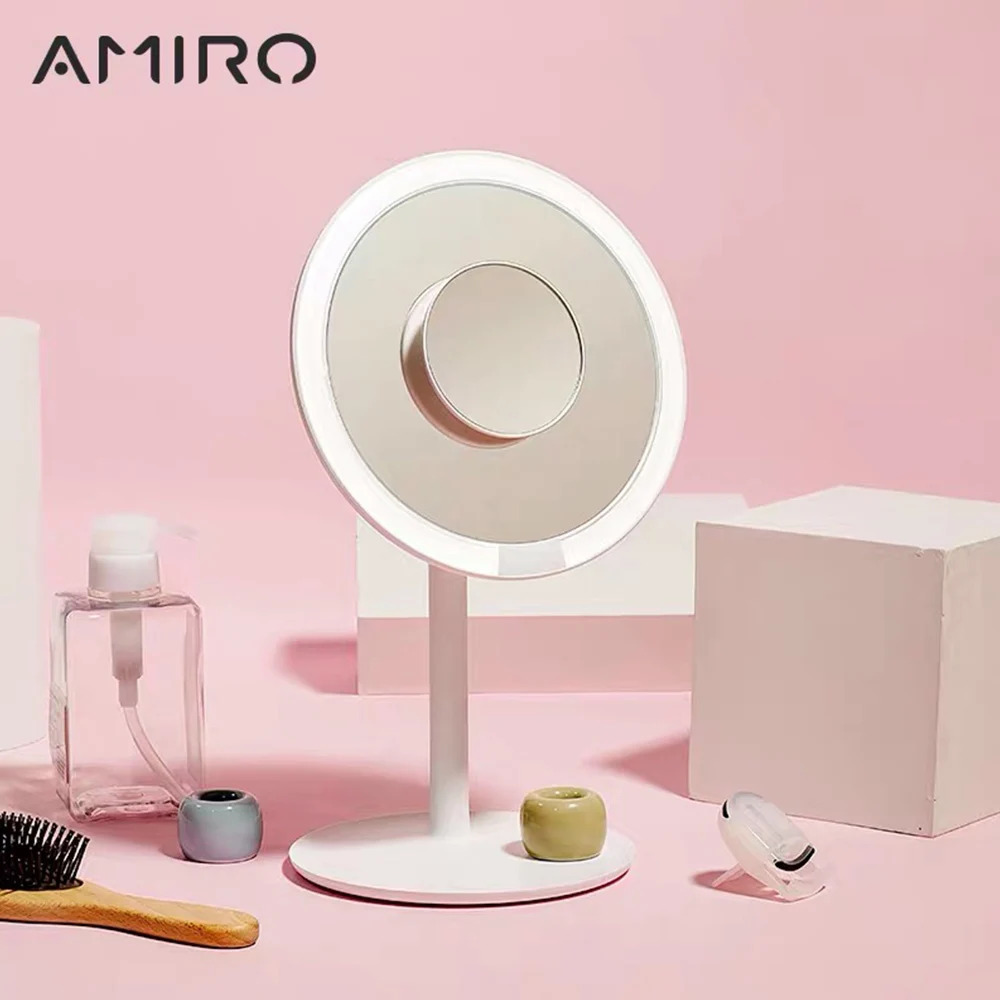 AMIRO 5X Лупа светодиодный зеркало для макияжа глаз перезаряжаемое косметическое зеркало увеличительное зеркало с подсветкой