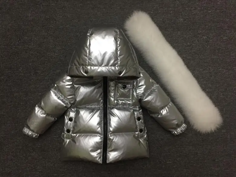 Детский лыжный костюм для маленьких мальчиков на русскую зиму Детская куртка на утином пуху для девочек, пальто, комбинезоны теплая куртка и штаны комплект из 2 предметов