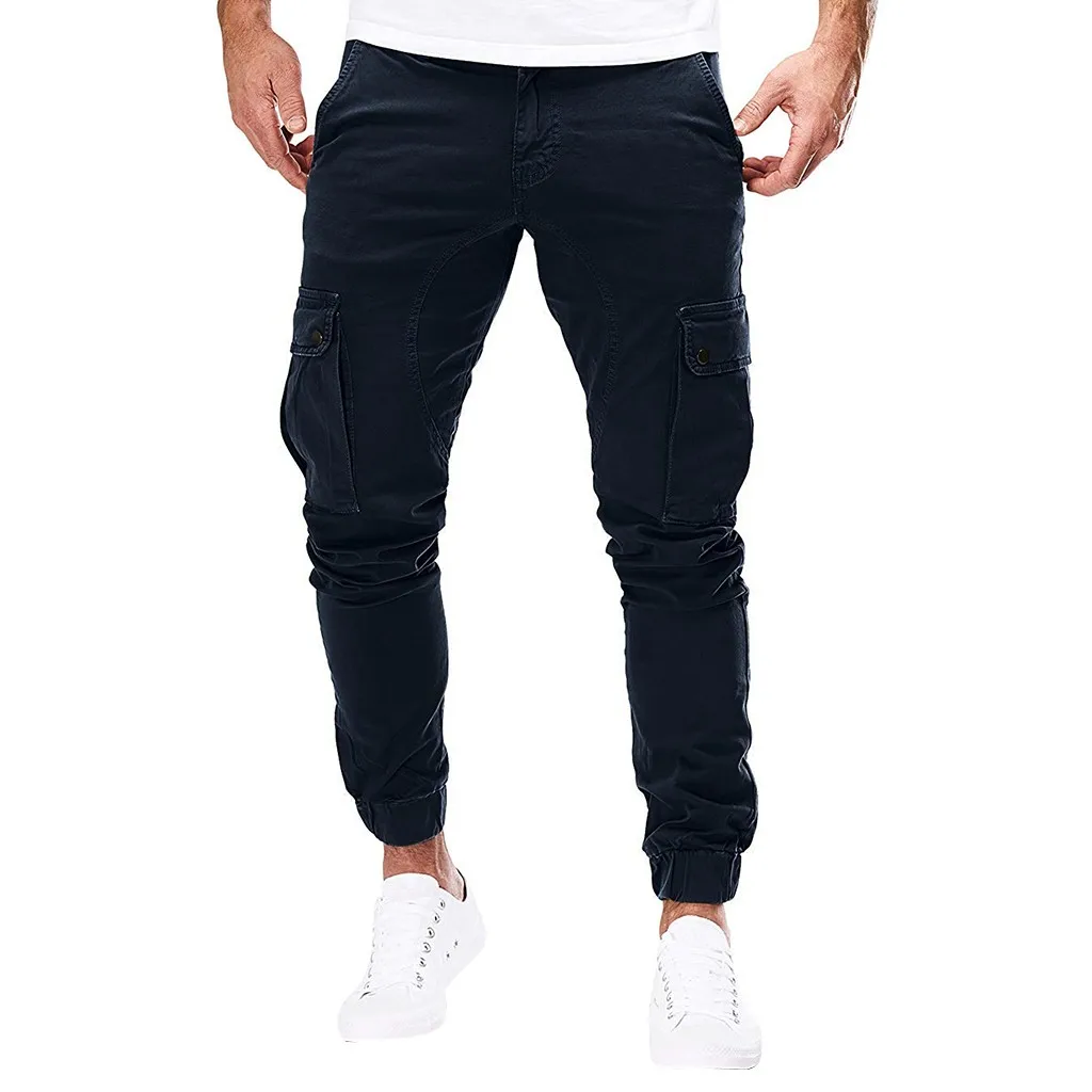 Vogue Joggers мужская верхняя одежда с карманами Комбинезоны повседневные однотонные спортивные рабочие брюки тренировочные брюки Moletom Masculino