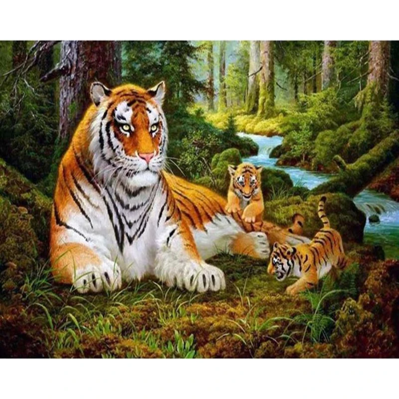 

40x50cmPictures Tiger DIY Paintings By Numbers Picture By Numbers Modern Wall Art Canvas Painting Unque Gift Artworks