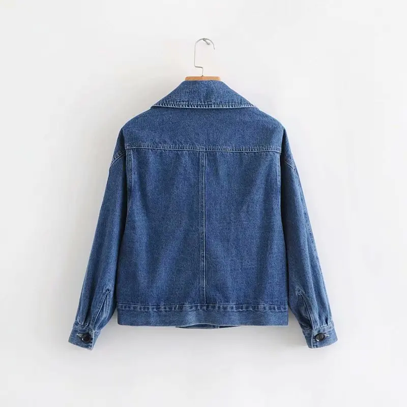 

2019 Spring New Style Loose-Fit Double Breasted Jeans Coat Women's D-240