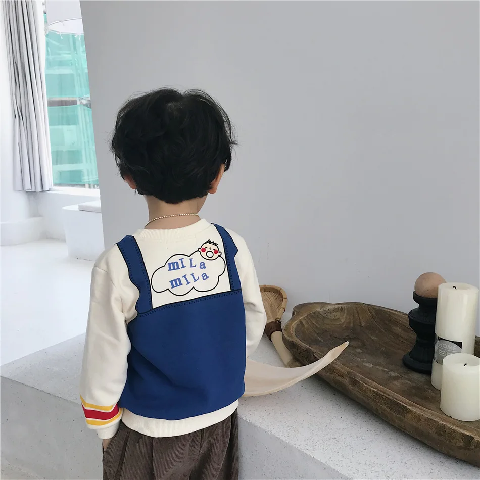 Tonytaobaby/Новинка; милая детская одежда с рисунком для мальчиков и девочек; осенние толстовки для мальчиков; свитер для девочек