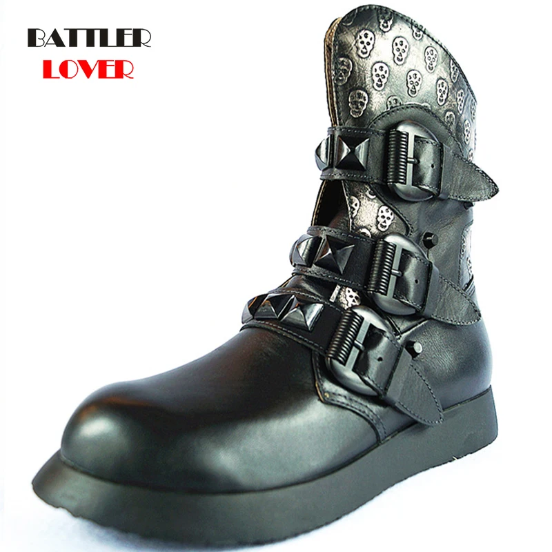 Military Cowhide Genuine Leather Combat Boots for Men Infantry Tactical Training Shoes Motorcycle Boots Vintage Combat Footwear