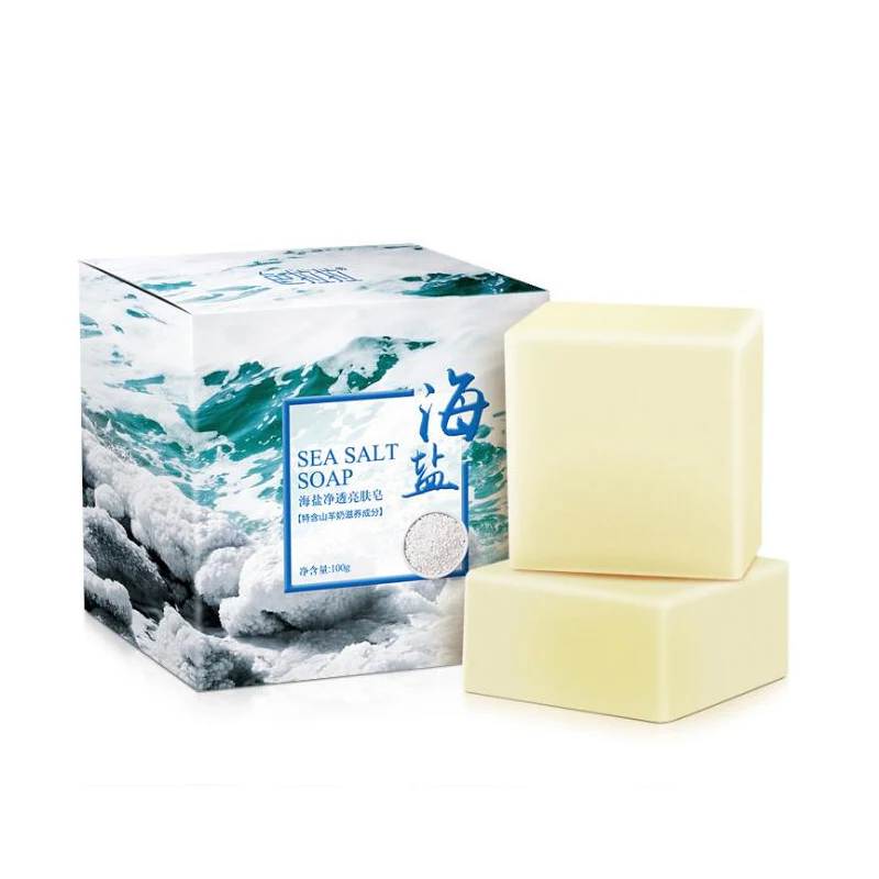 

100g Removal Pimple Pore Acne Face Care Wash Basis Soap Treatment Sea Salt Soap Cleaner Moisturizing Goat Milk Soap