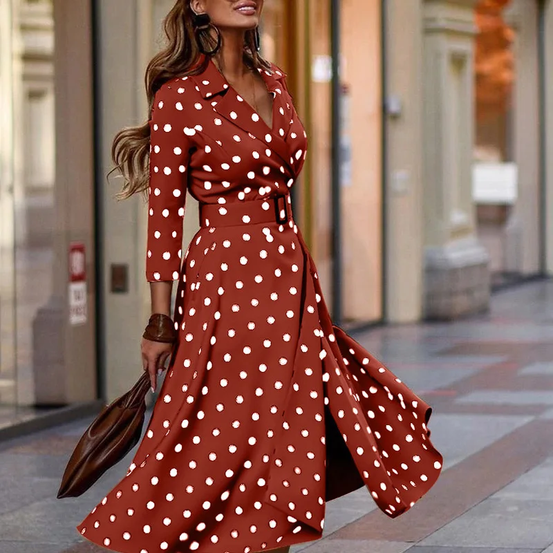 Elegant Dot Polka Party Dress Women 
