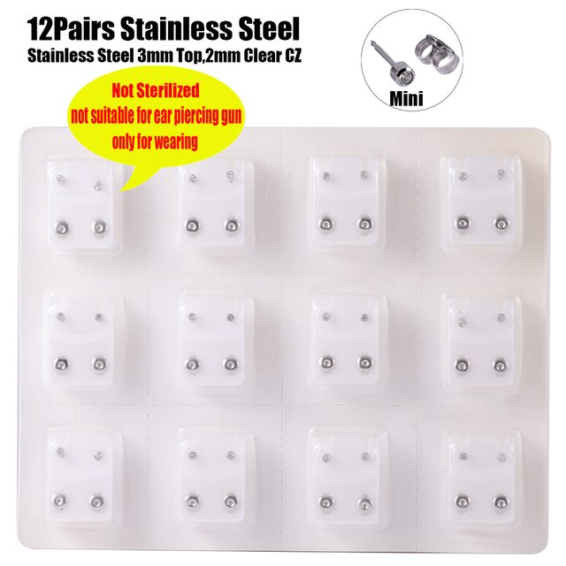Stainless Steel Gold Color&Silver Color Full Moon Piercing Ear Cartilage Tragus Stud Jewelry Earring(Not for use in Gun)