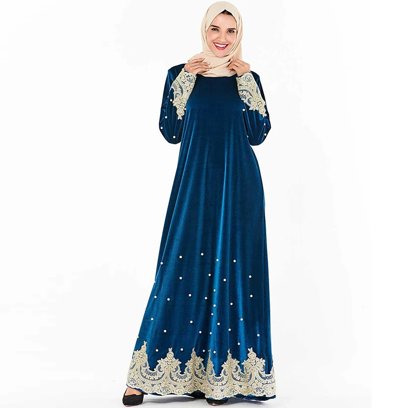 

Lace Velvet Abaya Kaftan Dubai Turkey Islamic Hijab Muslim Dress Vestido Plus Size Pakistani Arabic Dress Robe Arabe Kaftans