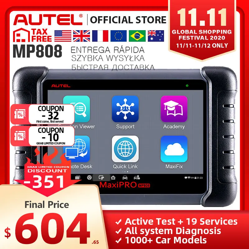 £558.07 Autel Maxipro Mp808 Obd2 Automotive Scanner Obdii Diagnostic Tool Code