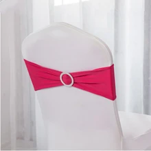 Stretch Wedding Chair Cover Band With Buckle Slider Sashes Bow Decorations Weddings Events&Party Banquet Decoration Wholesale