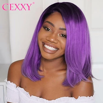 

Cexxy Short Bob Lace Front Wigs With Baby Hair 180% Density Brazilian Remy Ombre Human Hair Wig 1B 27 30 Bob Wigs For Women