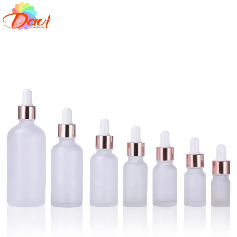 Rose-Golden Refillable Dropper Bottle Frosted essential oil Glass Aromatherapy Liquid 5-100ml