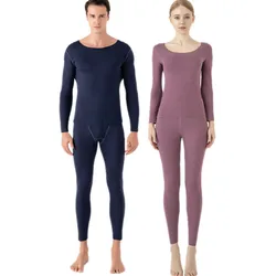 FAKUNTN Thermal Underwear Sets  Seamless Lingerie Two Piece Suit Top Pants Tracksuit Warm Intimates Shaped Set Women Men Clothes