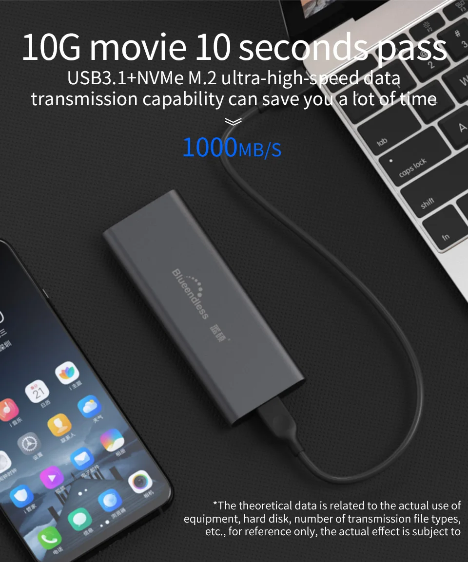 PCIE M.2 NVME USB SSD корпус M ключ Тип C 3 1 2240/2280 чехол алюминиевый 10 Гбит/с внешний